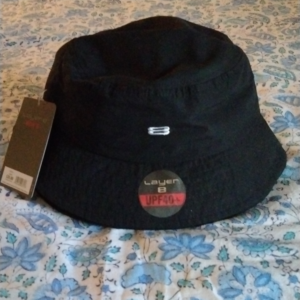 NWTS LAYER 8 Blk 🌞 Rain Bucket Hat Youth/Sm Adult UPF 40+skateboard 🛹 summer